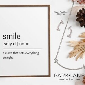 BNIB Park Lane Happy Designer-inspired SILVER Necklace and Earrings Set